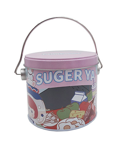 round tin bucket with handle from China